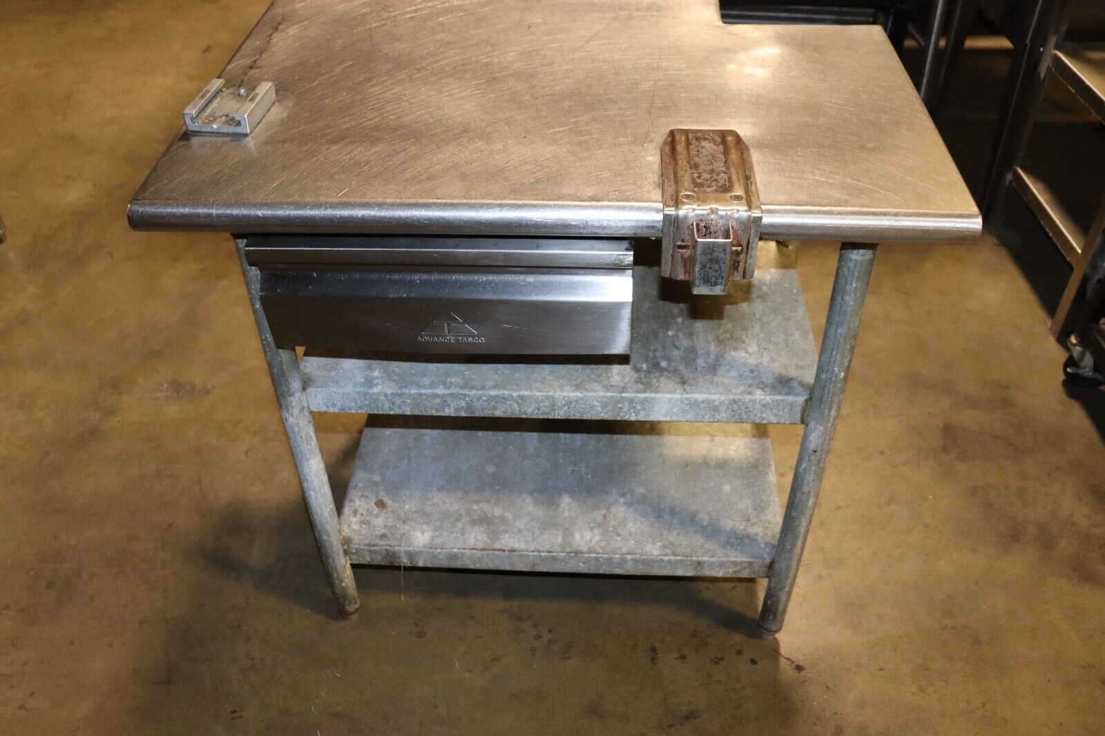 Stainless Steel Prep Table Corner w/ Drawer, 36" x 30", w/ Under Shelf