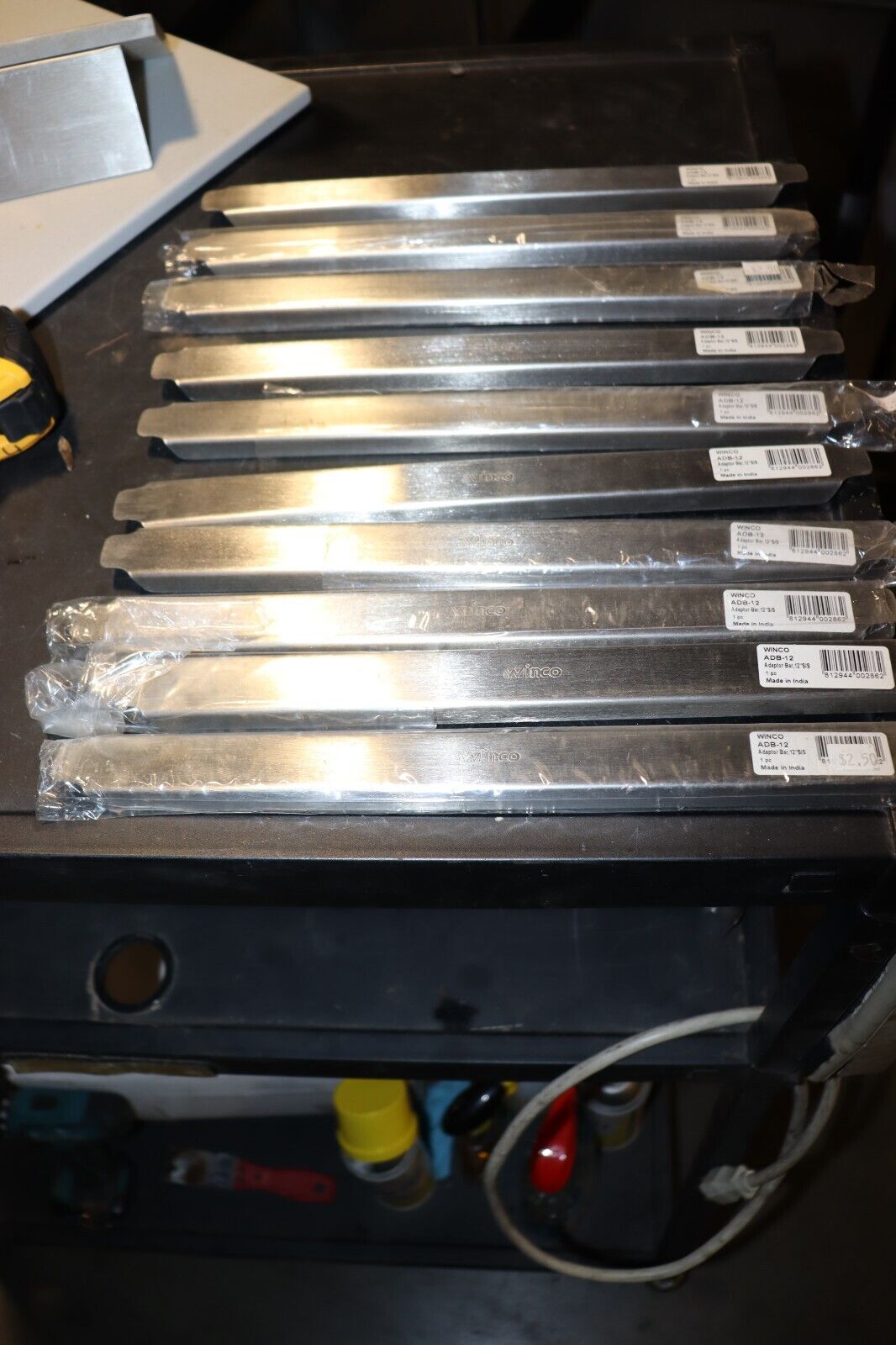 Winco Stainless Steel Adaptor Bar 12" - ADB-12, NEW, QTY: 1