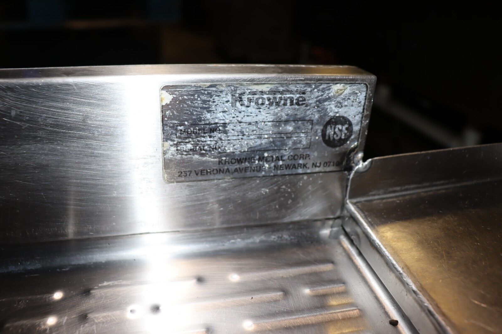 Krowne Metal 4 Compartment Stainless Bar Sink 19"D w/ Two 12" Drainboards, Used