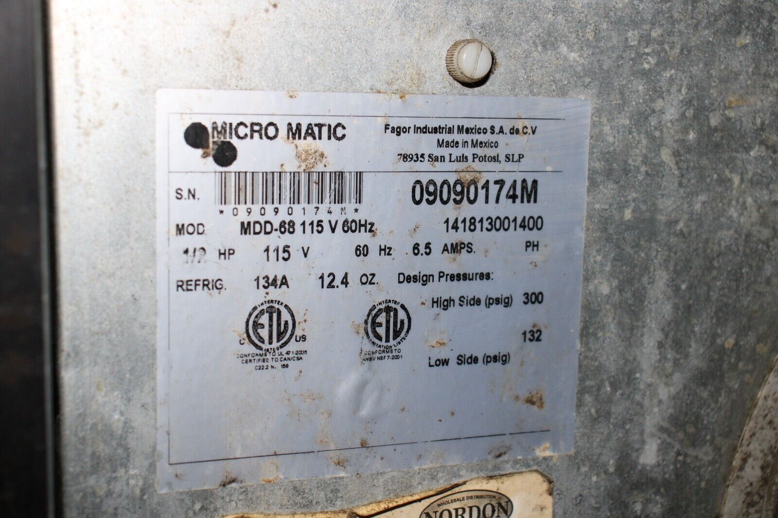 MICRO MATIC MDD-68 DRAFT BEER COOLER KEG DISPENSER