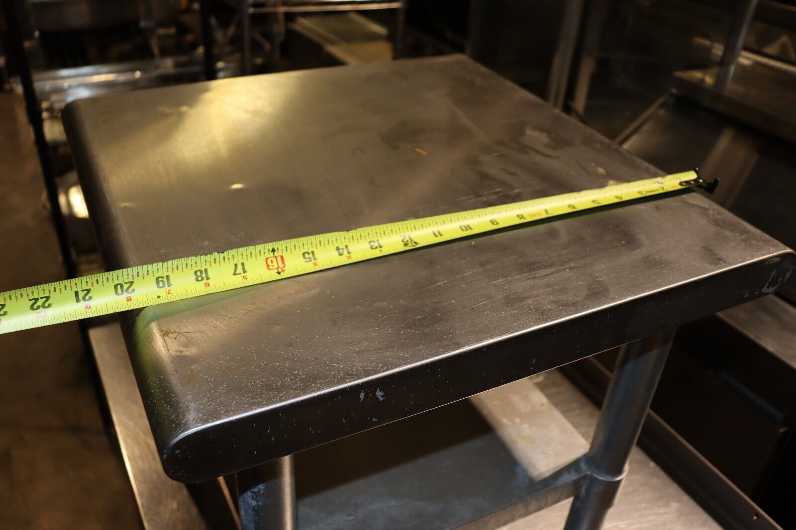 20 Inch x 20 Inch Mixer Table With Utensil Rack Galvanized Undershelf Stationary
