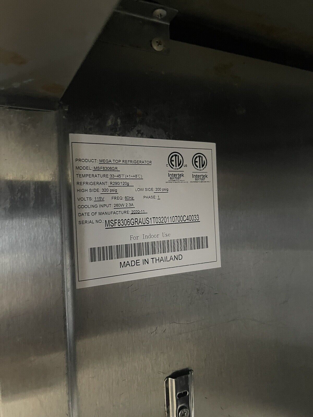 Atosa MSF8306GR 48" Mega Top Salad Sandwich Prep Station Table 18 Pan 13.4 Cu.Ft