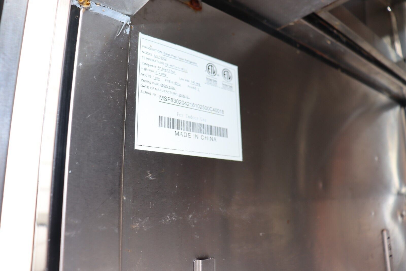 Atosa MSF8302 48" Two Door Salad Sandwich Prep Table Refrigerator, Used, Tested