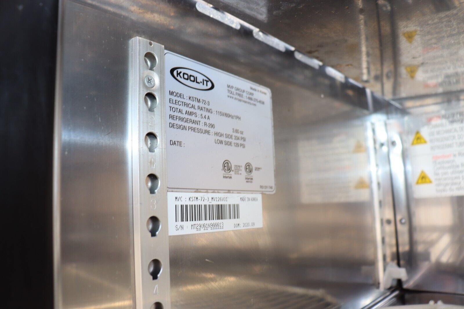 Kool-It KSTM-72-3 72" Mega Top Sandwich Salad Prep Table 3 Doors, 30 Pans, Used