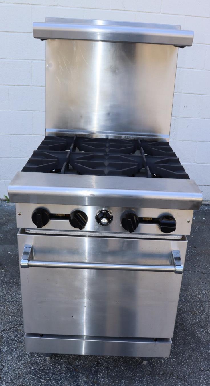 American Range AR424 4 Burner Range Nat Gas w/ Thermostat Control Oven, Used