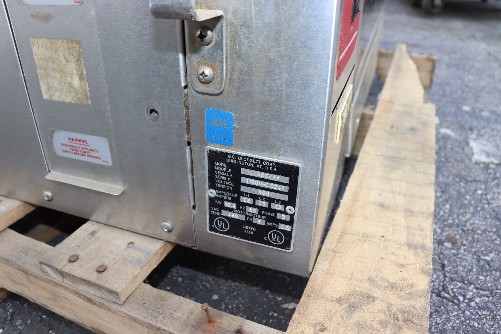 Blodgett COS8E-AA Combi Oven, Steam, 480V, 3 Phase, Used, CLEAN