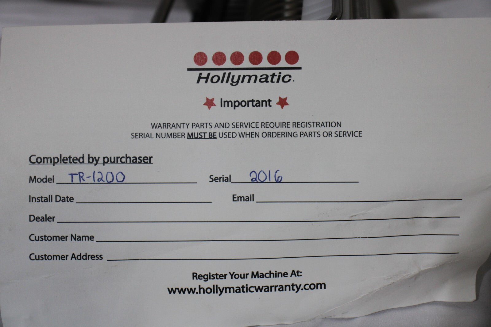 Hollymatic TR1200 Tender Rite Meat Tenderizer Slicer Attachment, 10mm, New