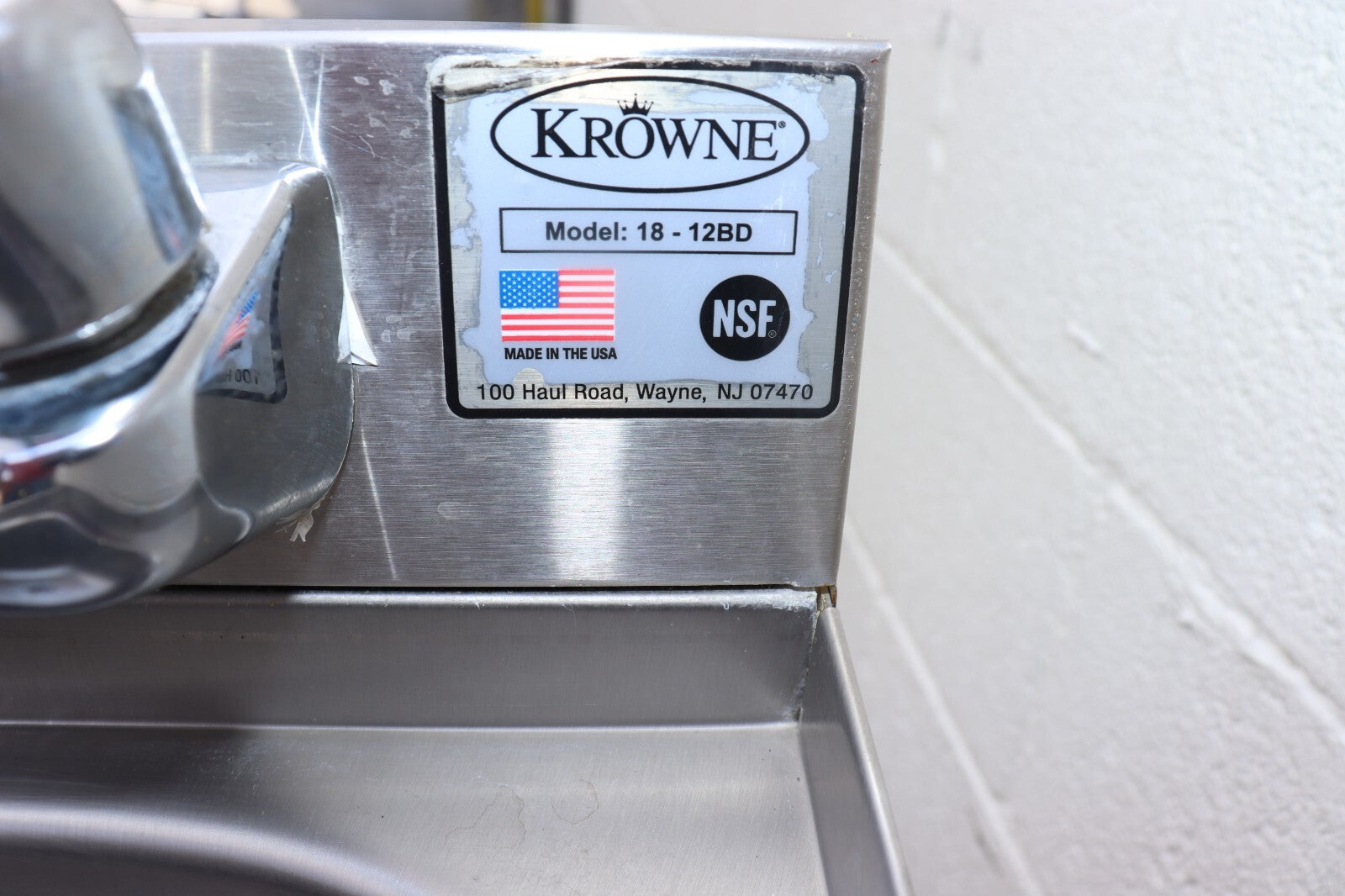 Krowne 1812BD 1800 Series 12" Blender Station & Dump Sink w/ Four Legs, Used