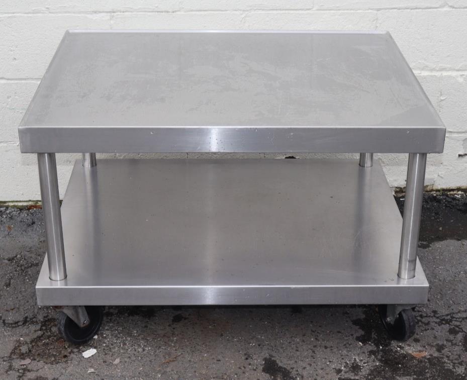 37 in. x 30 in. Stainless Steel Equipment Stand, w/ Wheels & Undershelf, Used