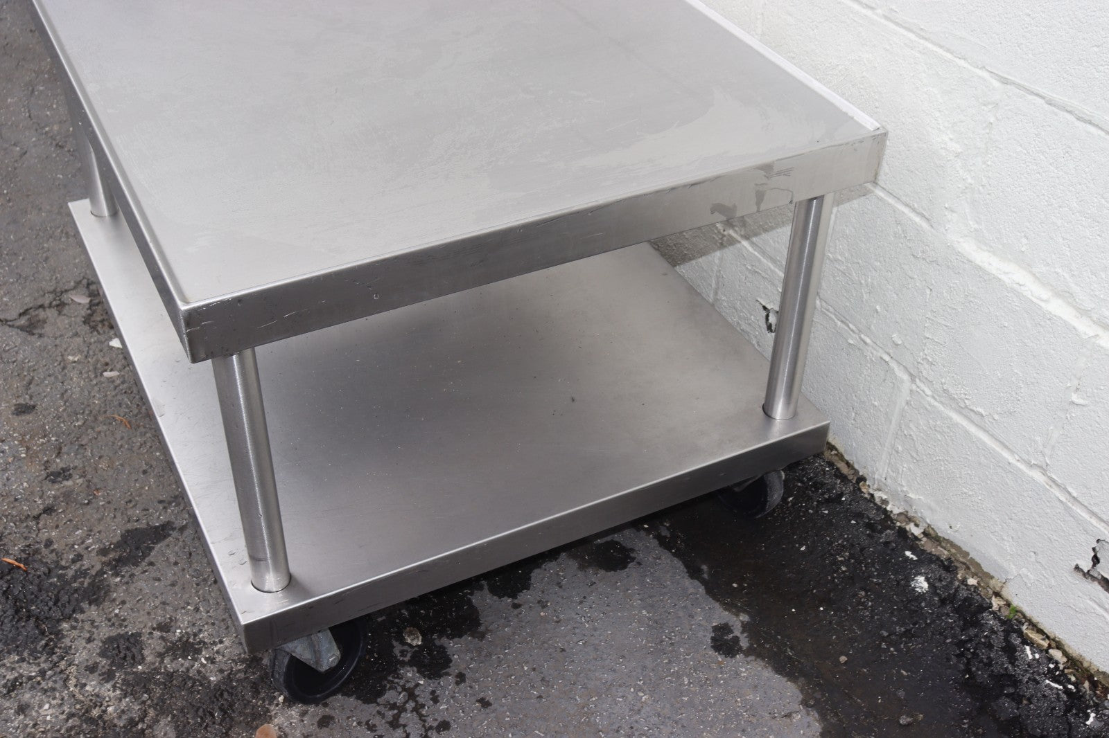 37 in. x 30 in. Stainless Steel Equipment Stand, w/ Wheels & Undershelf, Used