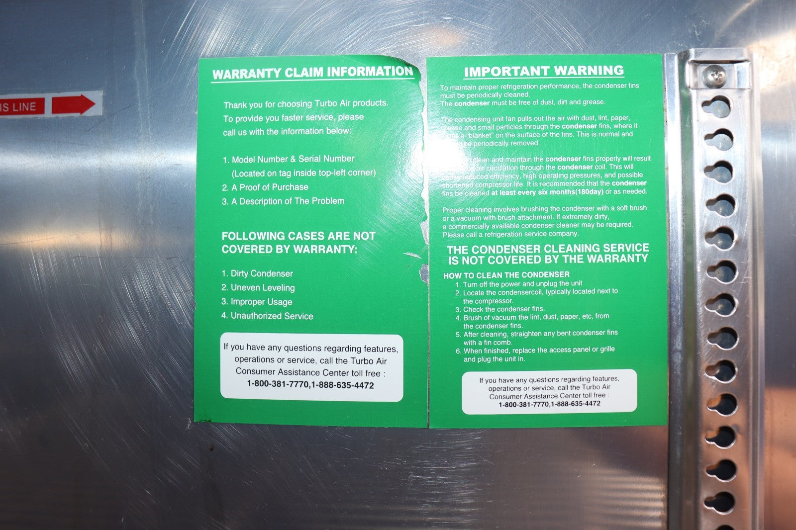 Turbo Air 19.3cf Reach-in Refrigerator Stainless Single Solid Door, Used, CLEAN