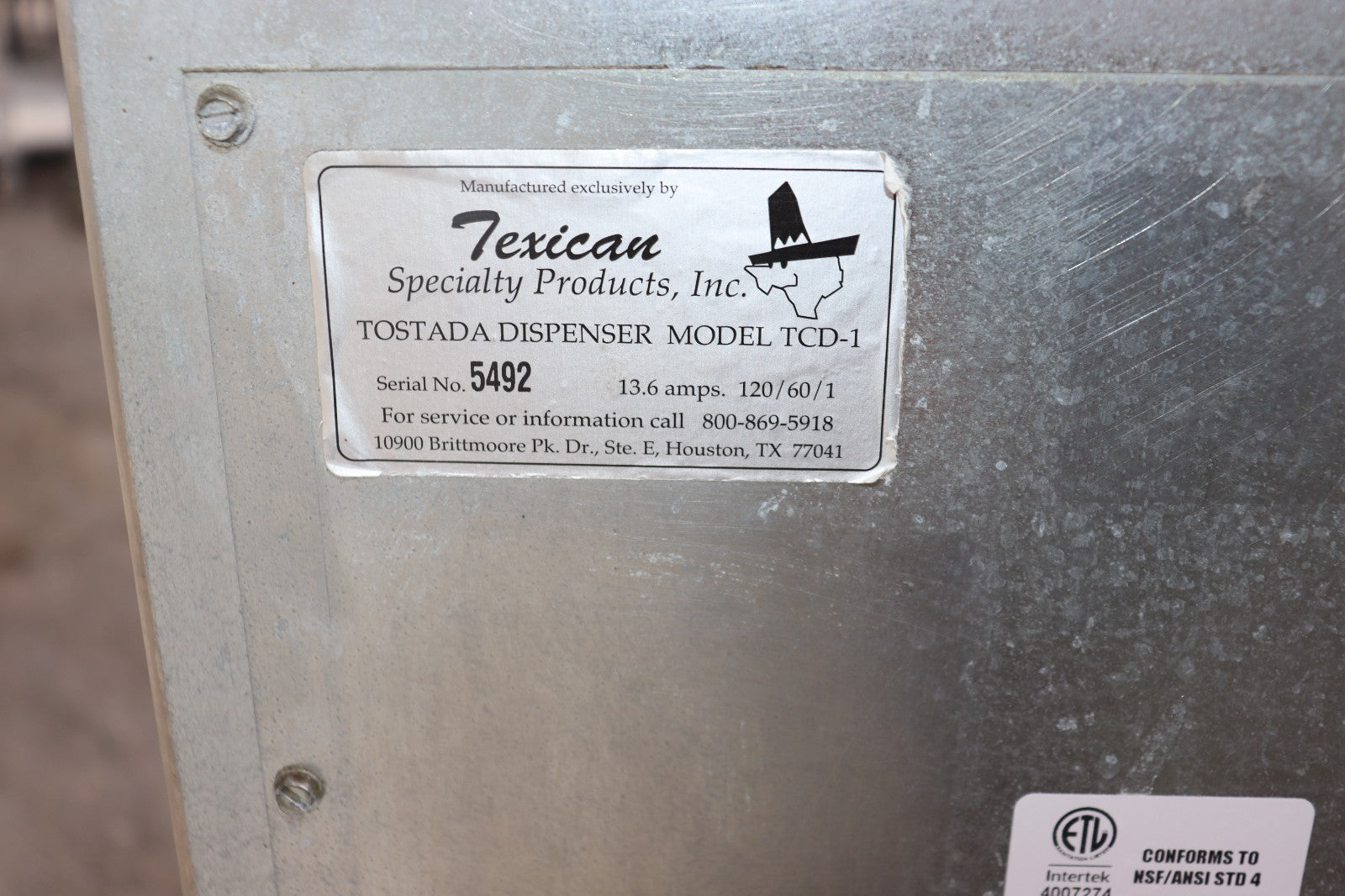 Texican TCD-1 29" Bulk Nacho Chip Warmer, Tested, Used, CLEAN