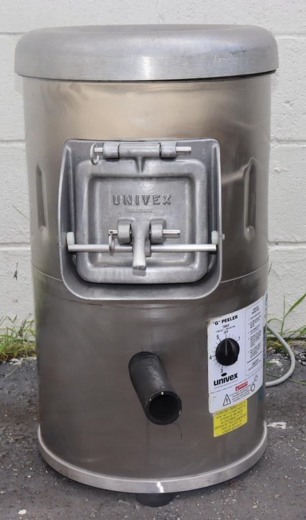UNIVEX 20LB ELECTRIC PORTABLE VEGETABLE PEELER MODEL G-PEELER, CLEAN, USED