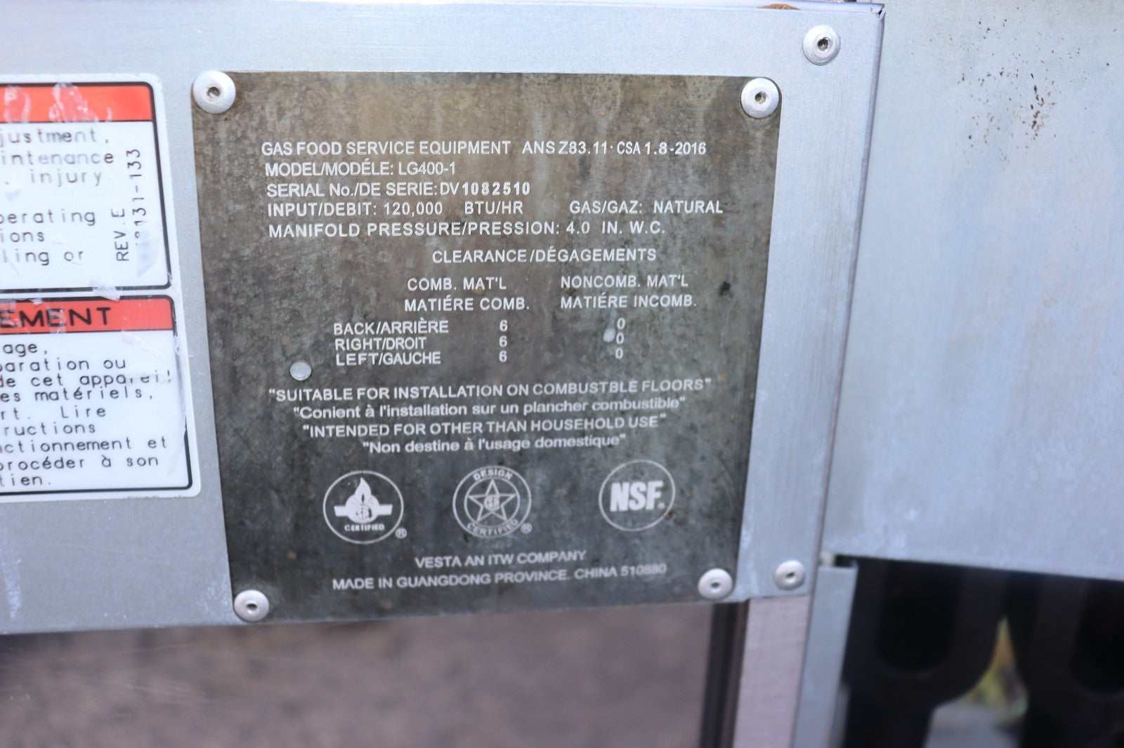 Vulcan LG400-1 45-50 lb. Natural Gas Floor Fryer - 120,000 BTU