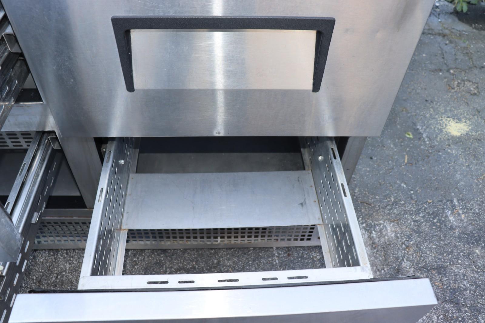 True TFP-48-18M-D-4 48" Mega Top Food Prep Table w/ 18 Pan Cap., 4 Drawers, Used