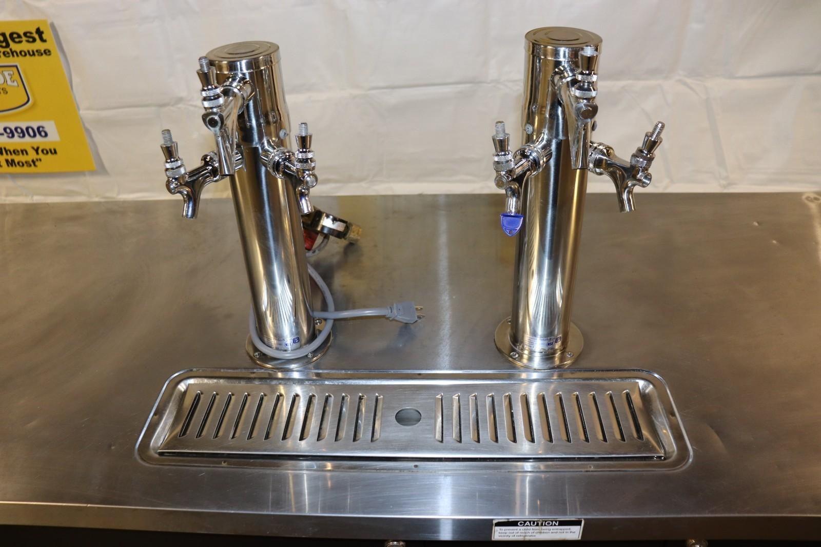 Turbo Air TBD-3SB-N 69" Kegerator Beer Dispenser, w/ Two Columns, Black, Used