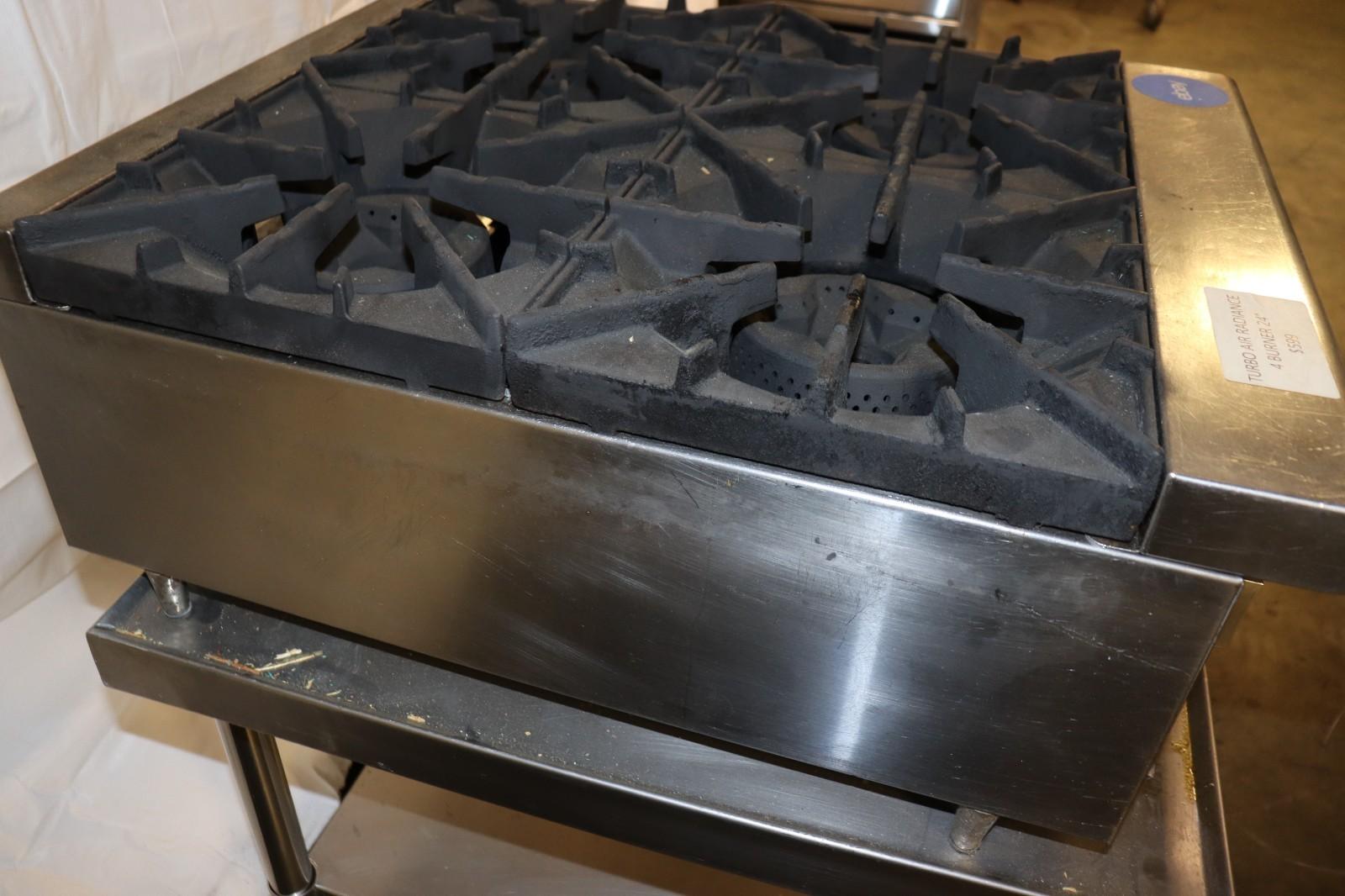 Radiance 24" Counter Top 4 Burner Gas Commercial Hotplate 128,000 btu, Used