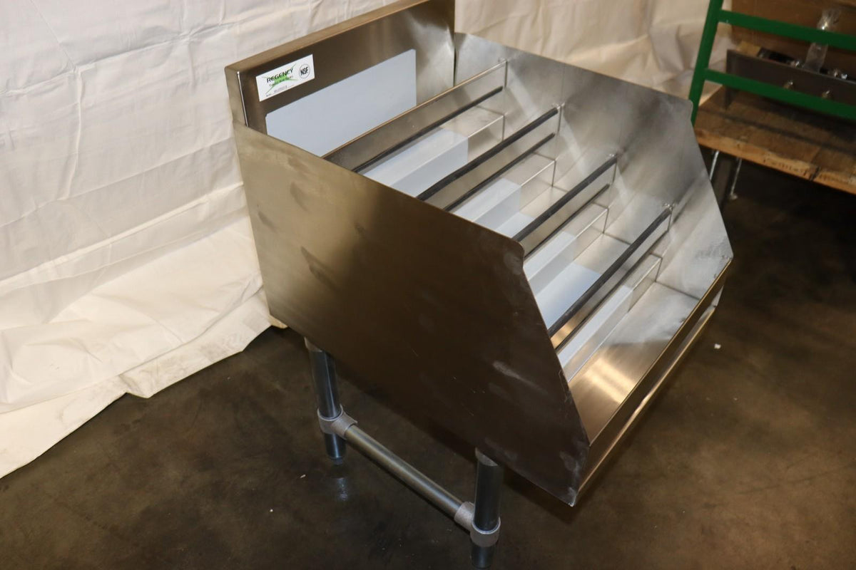 18" Liquor Bottle Display Rack 5 Tier Storage Under Bar Stainless Steel, Dents - NMB Restaurant Equipment