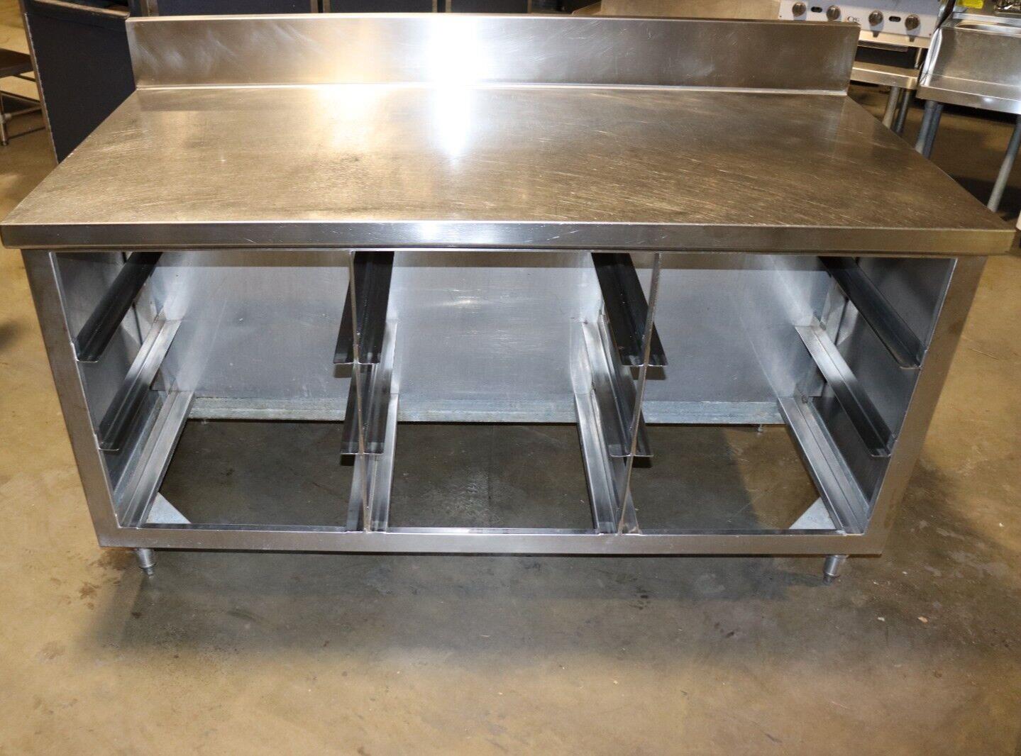 HEAVY DUTY, STAINLESS STEEL WORK/EQUIPMENT TABLE, W/ PAN STORAGE, 66"X32"