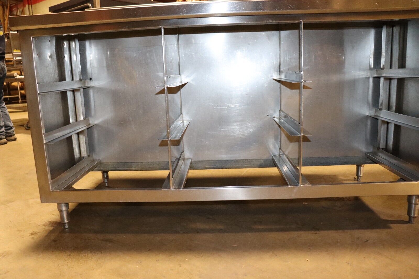 HEAVY DUTY, STAINLESS STEEL WORK/EQUIPMENT TABLE, W/ PAN STORAGE, 66"X32"