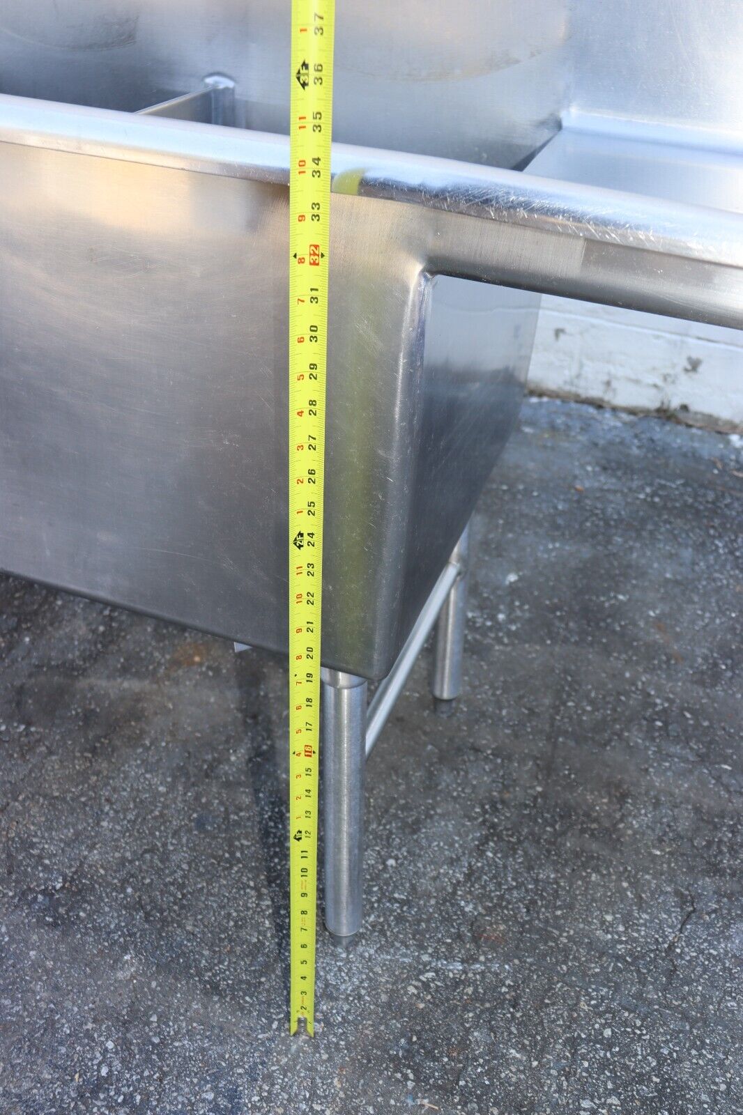 Four Compartment Commercial Sink 98" Long x 24" Wide, w/ Side Boards, Stainless