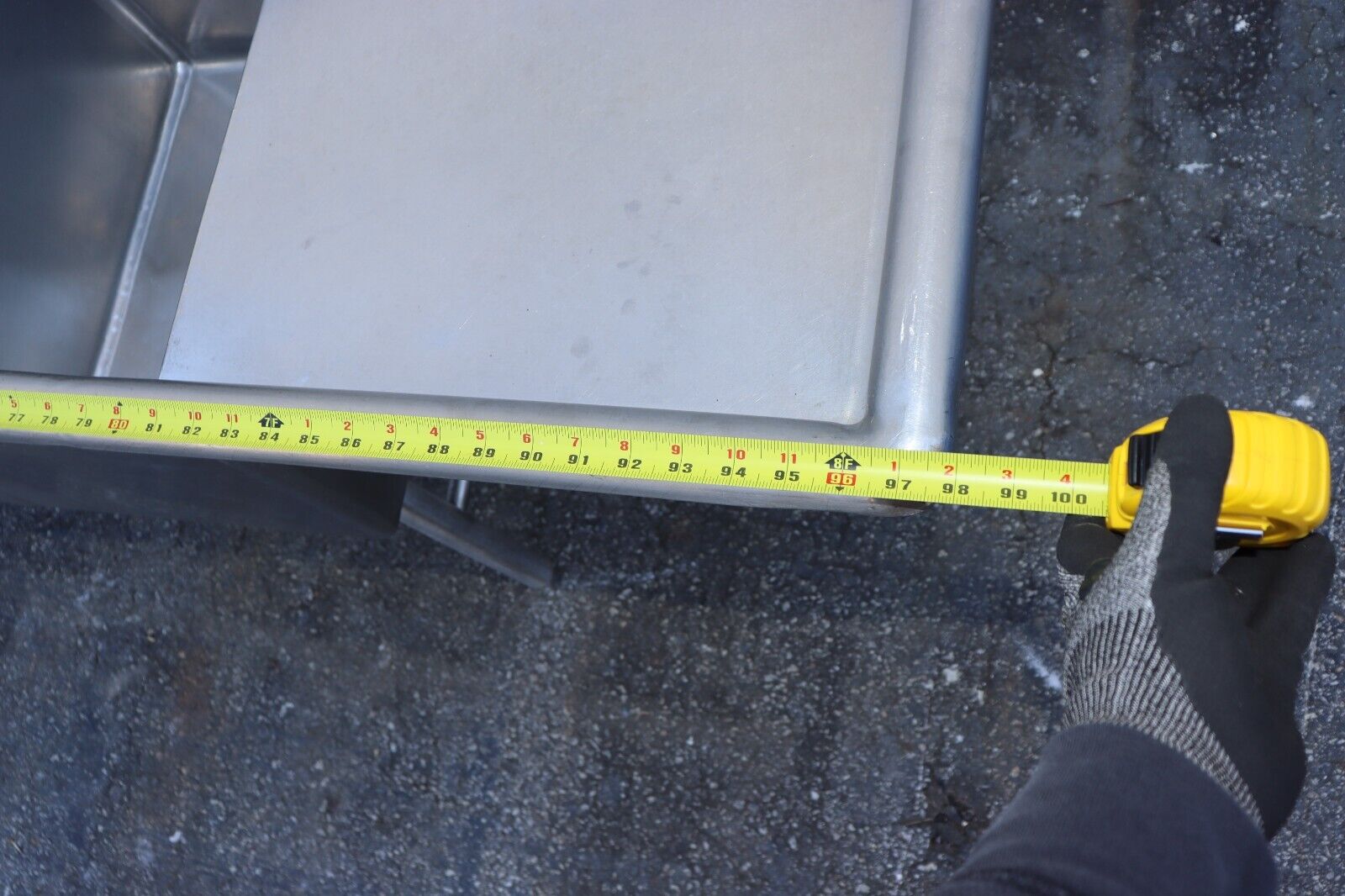 Four Compartment Commercial Sink 98" Long x 24" Wide, w/ Side Boards, Stainless