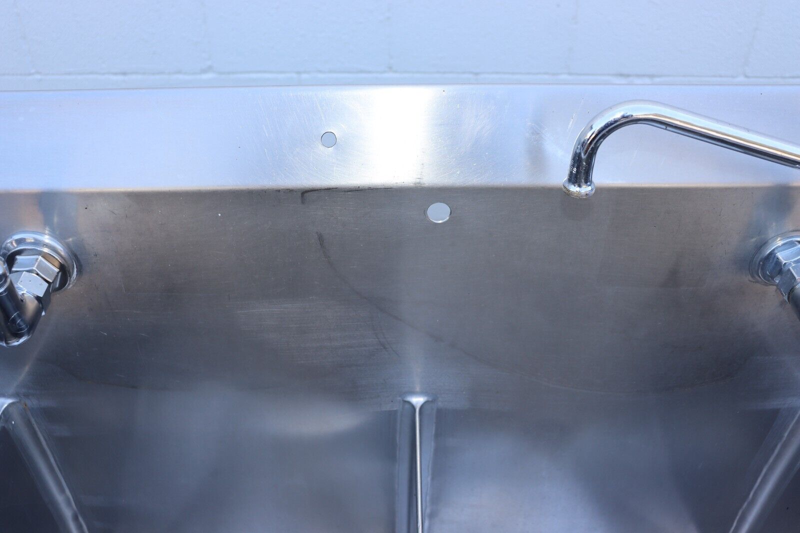 Four Compartment Commercial Sink 98" Long x 24" Wide, w/ Side Boards, Stainless