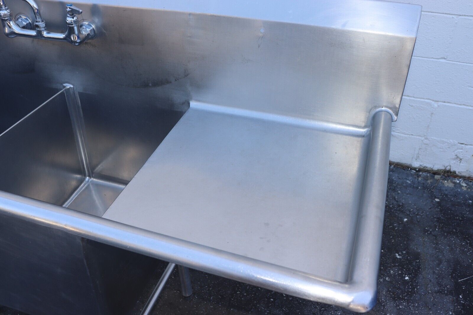 Four Compartment Commercial Sink 98" Long x 24" Wide, w/ Side Boards, Stainless