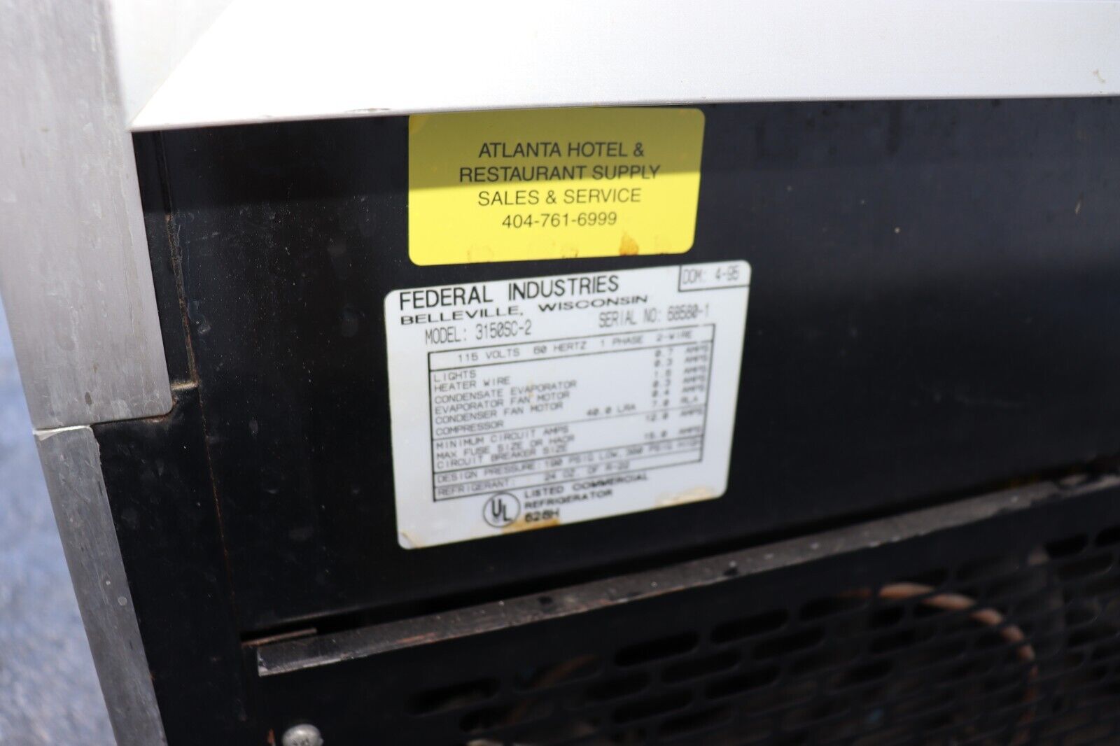 Federal 3150SC-2 31" Flat Glass Commercial Refrigerated Display Case, Used