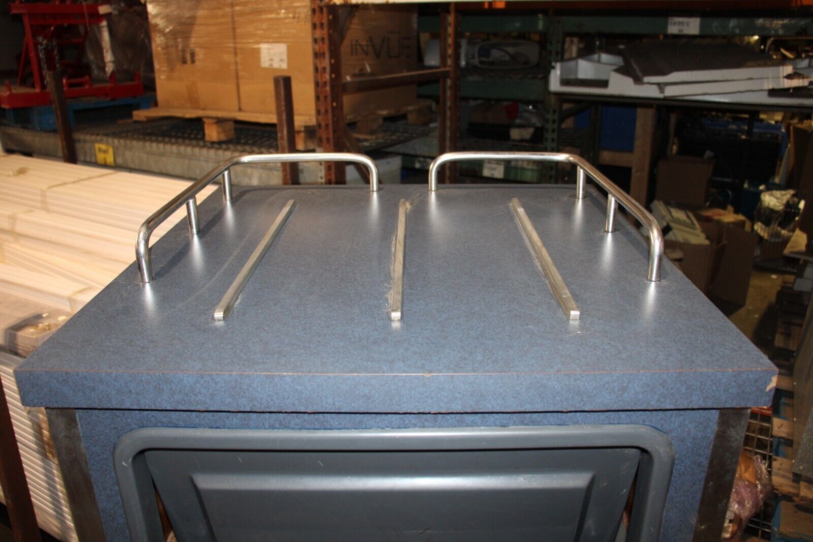 Commercial Restaurant Waste / Trash Cabinet with Tray Storage - Can Included