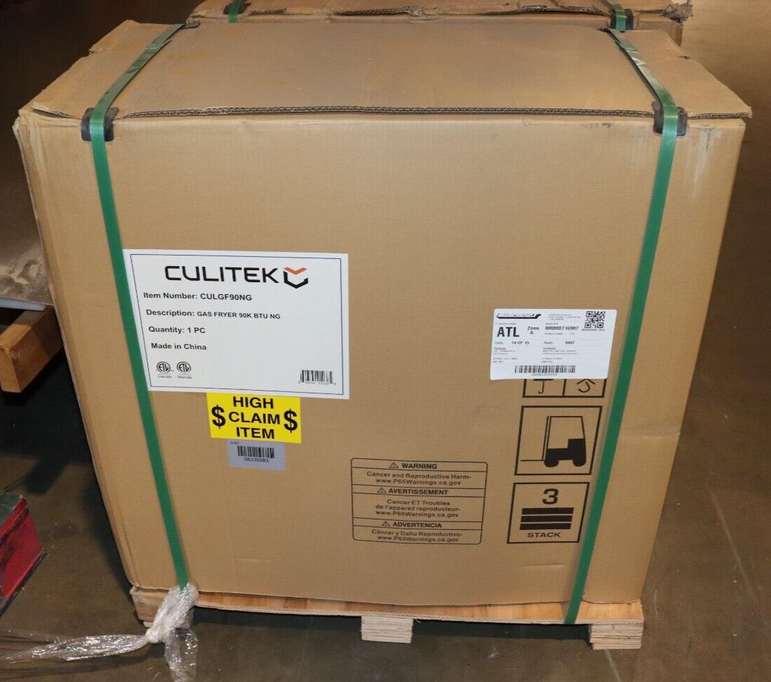 Culitek CULGF90NG 40 lbs Natural Gas Deep Fryer w/ Baskets and Accessories, NEW