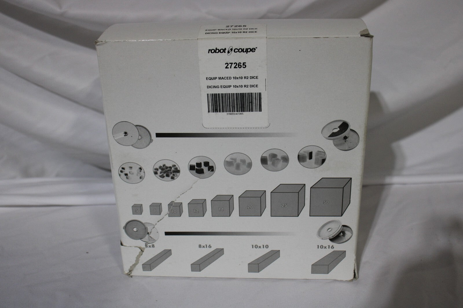 Robot Coupe 27265 Dicing Equipment, R2 DICE, 10" X 10", Black, Silver