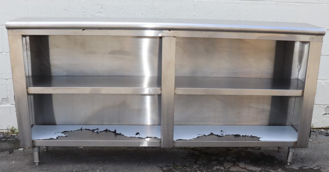 Commercial Stainless Steel 14"X72"X36" Storage Dish Cabinet, Used