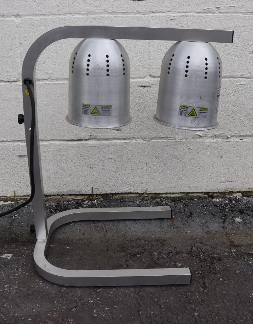 Aluminum Free Standing Heat Lamp with 2 Bulbs - 120V, 500W