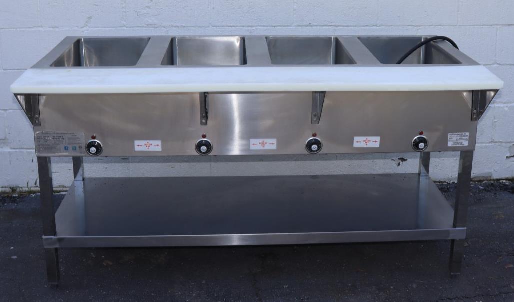 Klinger's All Stainless Steel 4 well Electric Steam Table Wet/Dry KTI SW-4H-120