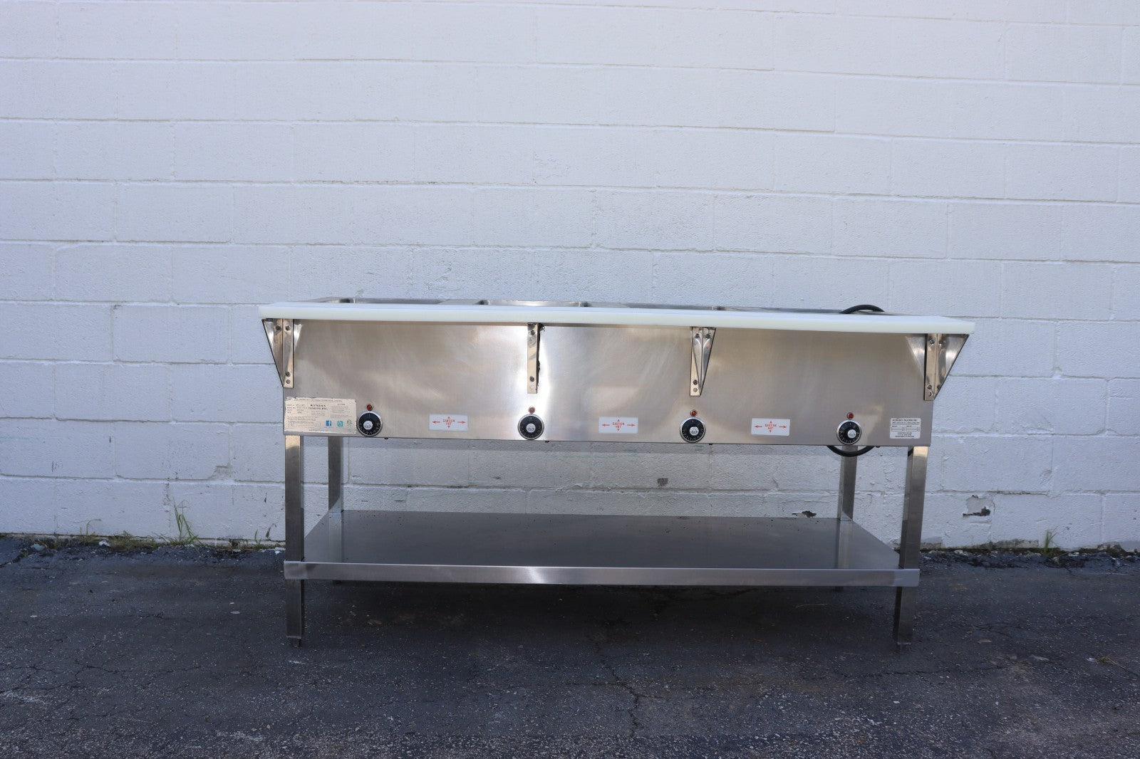 Klinger's All Stainless Steel 4 well Electric Steam Table Wet/Dry KTI SW-4H-120