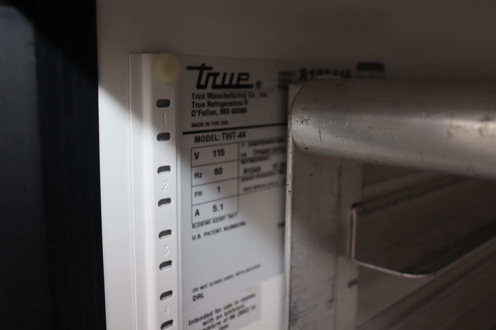 True Work Top Refrigerator TWT-44 115V 1ph, Used, w/ Custom Racks, CLEAN