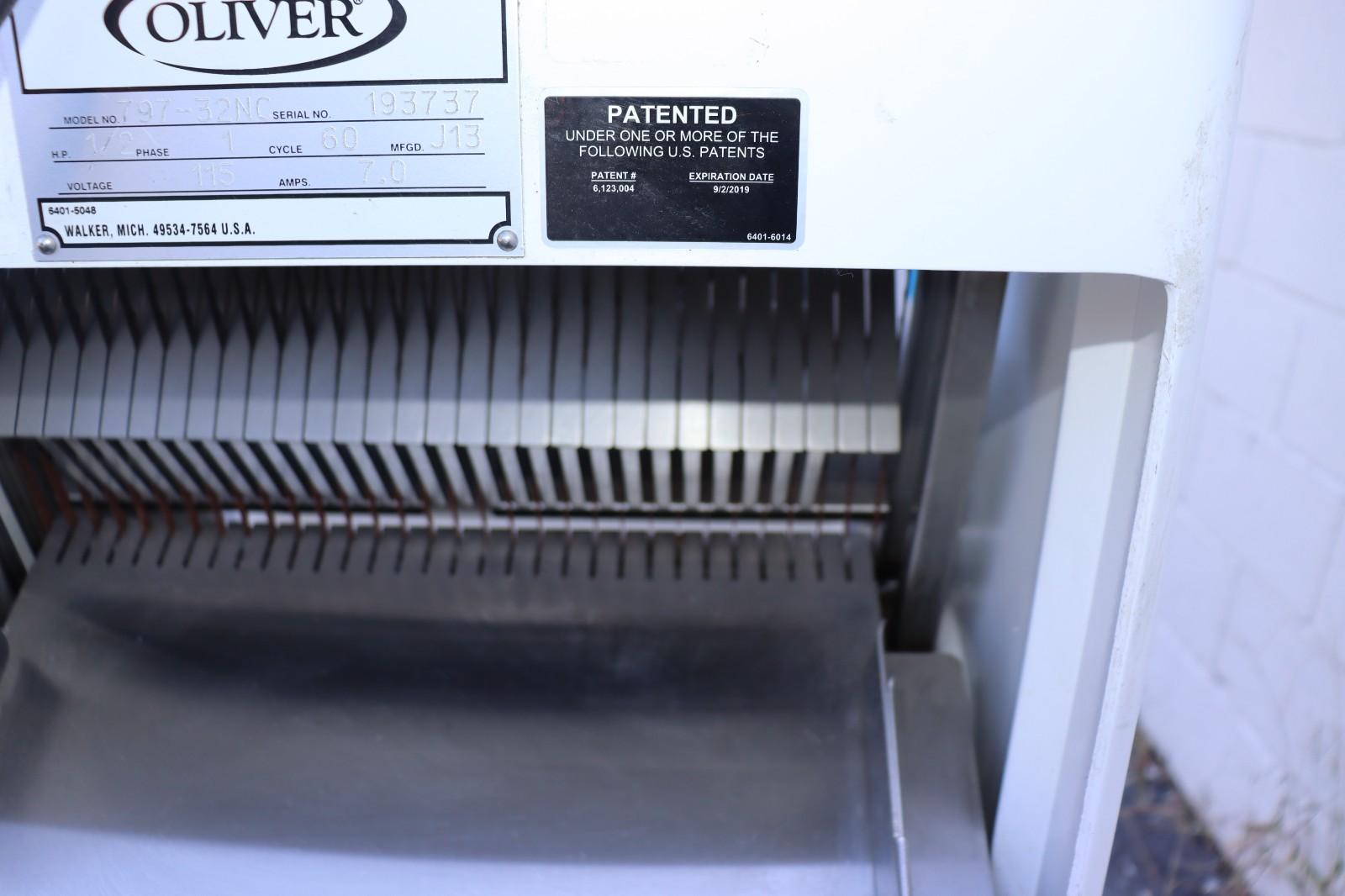 OLIVER 797-32NC 1/2" Slicing Feed Bread Loaf Slicer, Clean, SN:193737, w/ Wheels