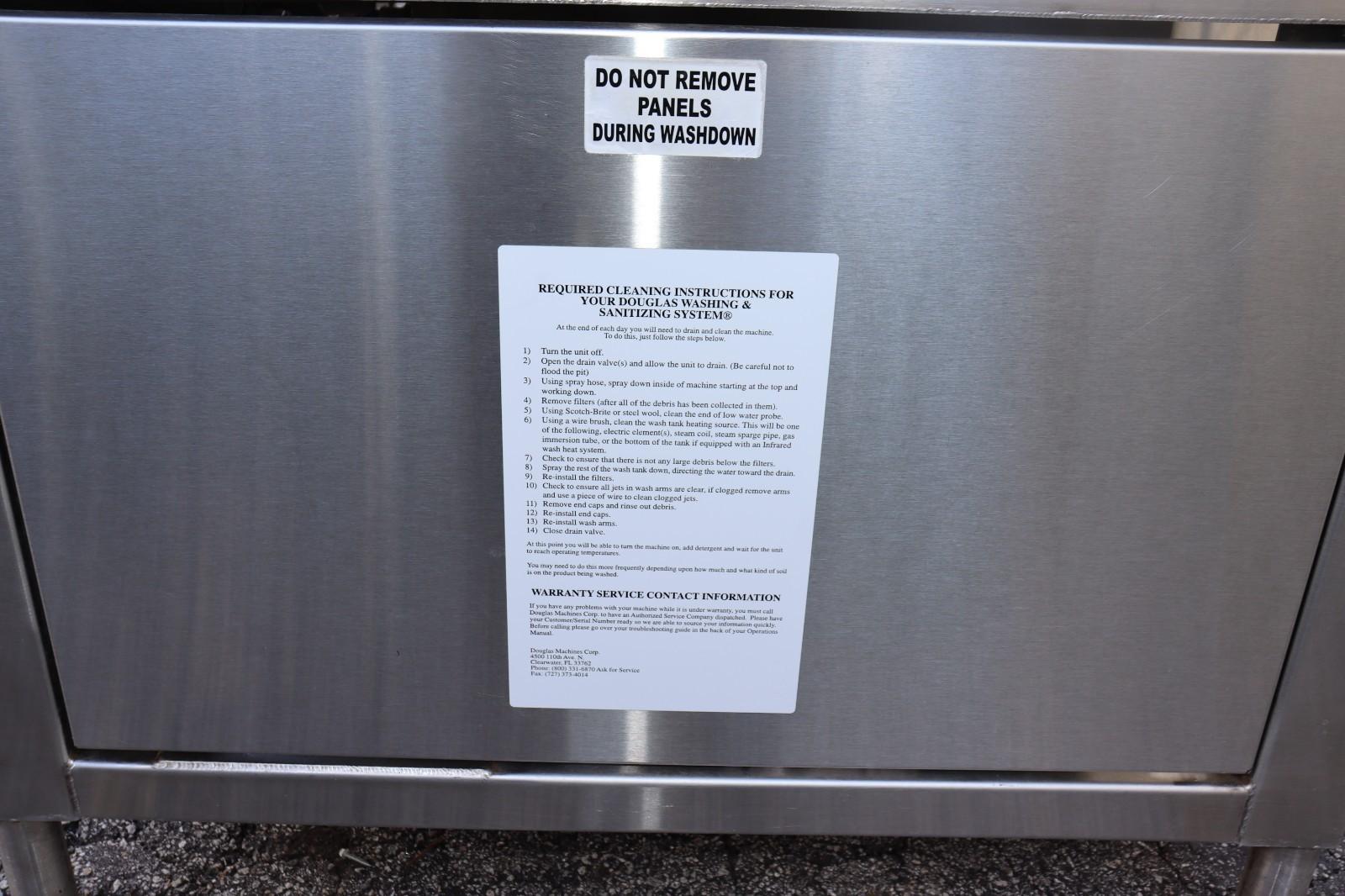 Douglas Commercial Pot Pan Utensil High Temp Washer SD10 ELEL, 480V, 3PH CLEAN