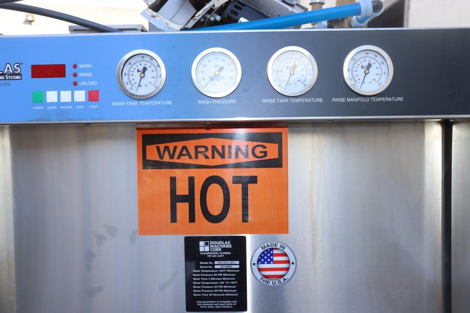 Douglas Commercial Pot Pan Utensil High Temp Washer SD10 ELEL, 480V, 3PH CLEAN