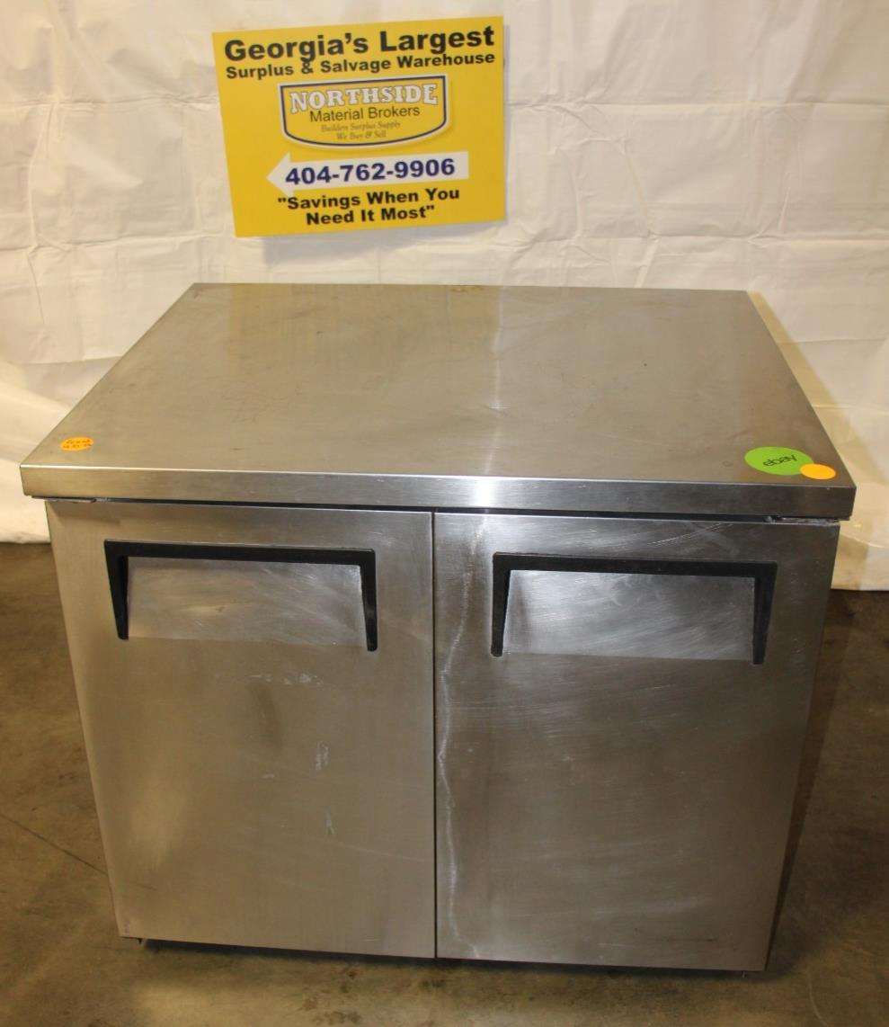 True Manufacturing Co. TUC-36-LP 2-Door Undercounter Fridge, Used, Tested