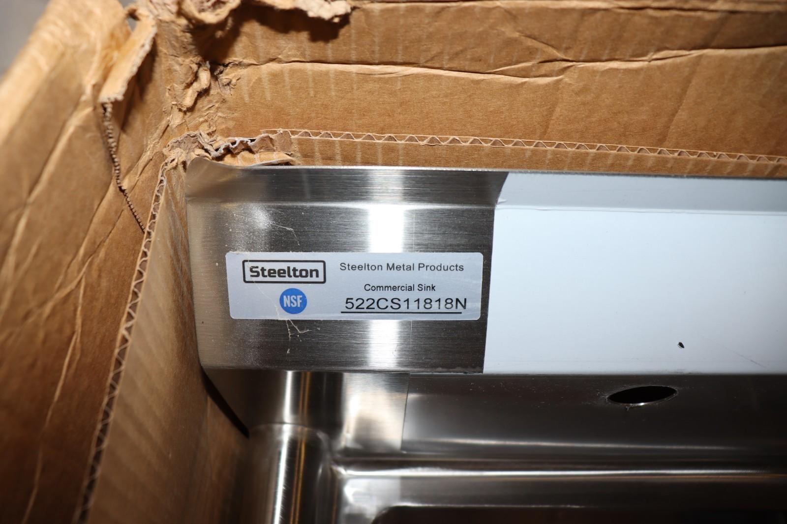 STEELTON Stainless Steel Sink Silver 522CS11818, 1 Dent, NOB