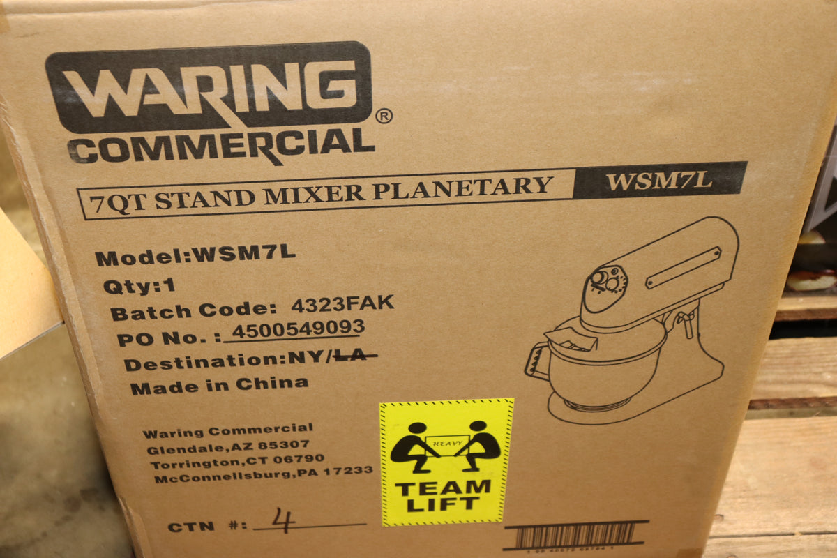 Waring WSM7L 7 Qt Luna Planetary Countertop Mixer 11 Mixing Speeds; 350 Watts