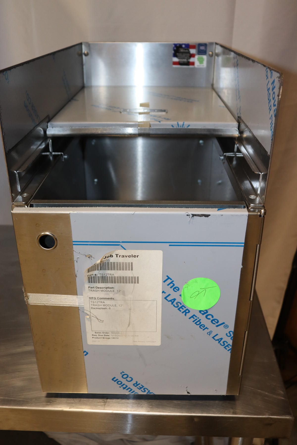 Perlick Trash Receptacle Module, 12" Slide Top, TS12TRA