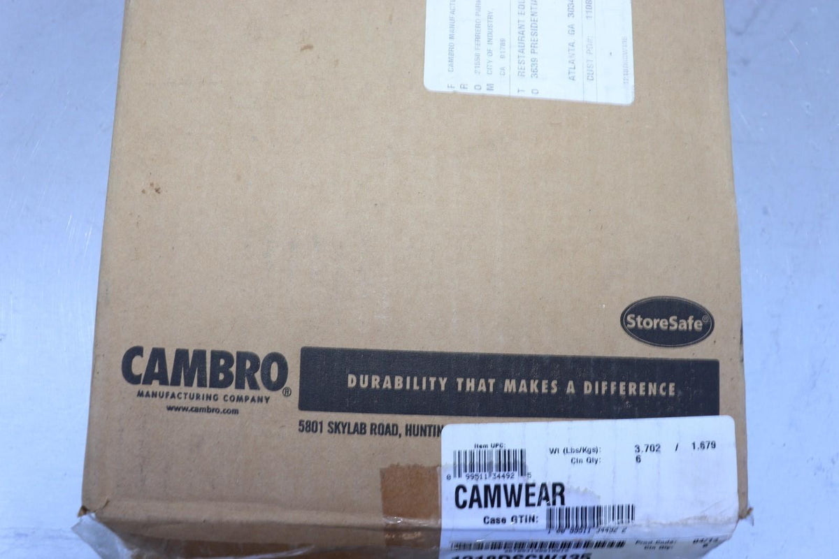 Case of 6 Cambro 1218DSCW135 Drain Shelf for Half-Size Cambro Food Storage Boxes - NMB Restaurant Equipment