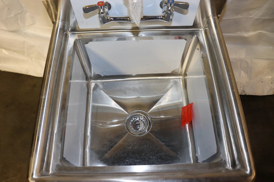 23.5" No Drainboard 18"x18"x12" Bowl Stainless Steel Commercial Sink, w/ Faucet