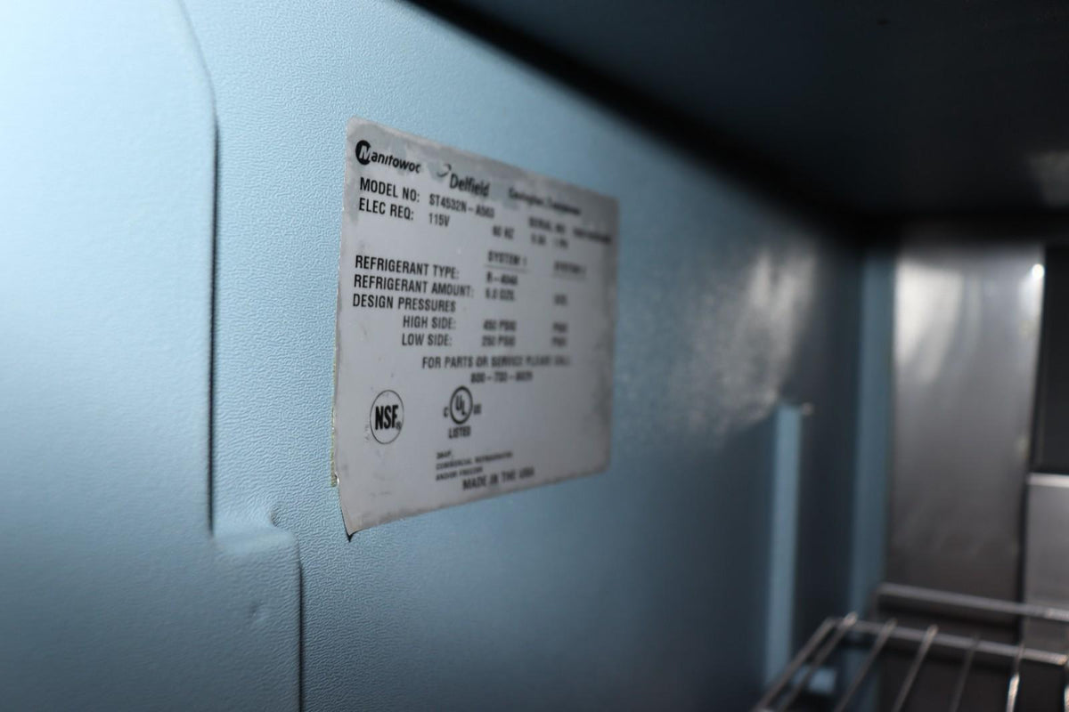 Delfield ST-4532N-A543 Stainless 1 Door Refrigerator Cooler, Casters, Over Shelf - NMB Restaurant Equipment