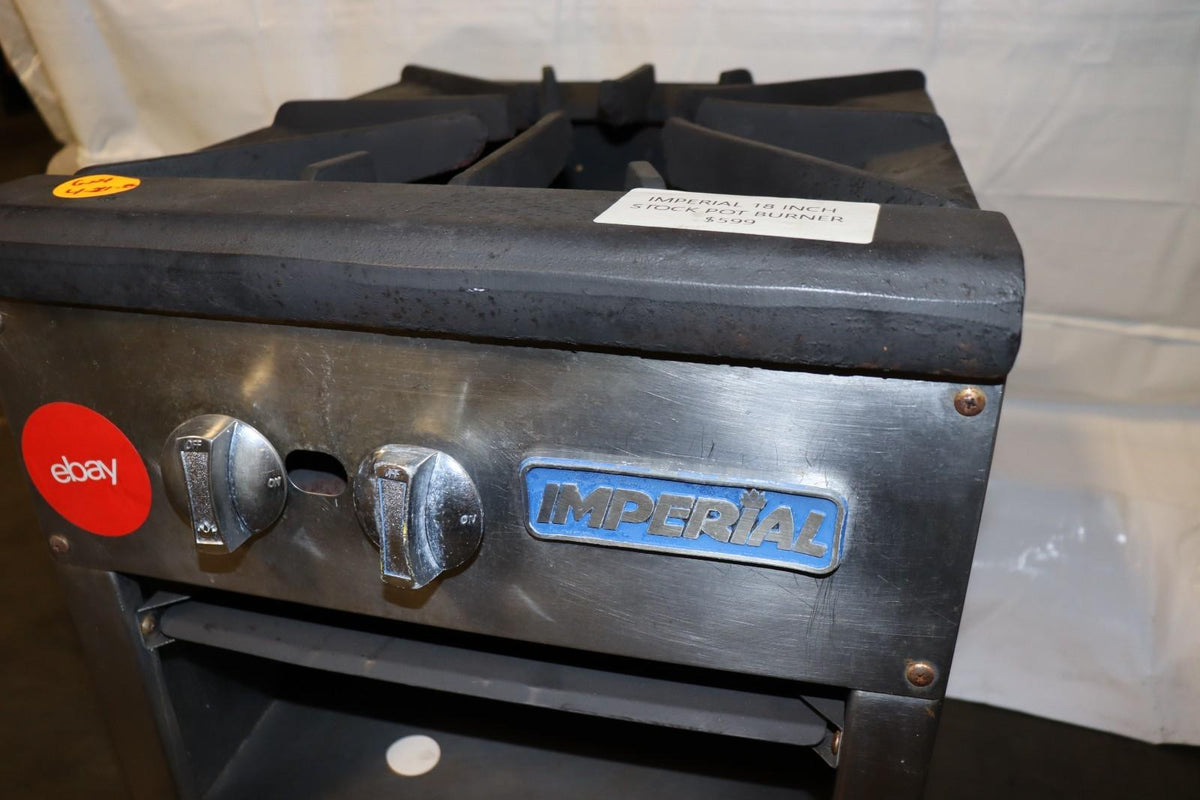 Imperial ISPA18 18 in 1Burner Gas Stock Pot Range, Floor Model, Used, Clean - NMB Restaurant Equipment