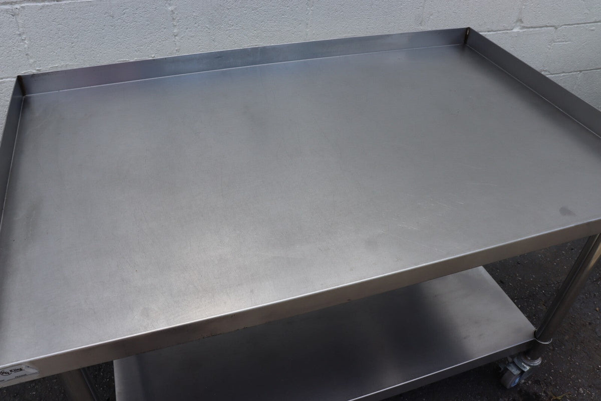 Klinger's PES-3048 48" Stainless Steel Equipment Stand, w/ Casters, Used - NMB Restaurant Equipment