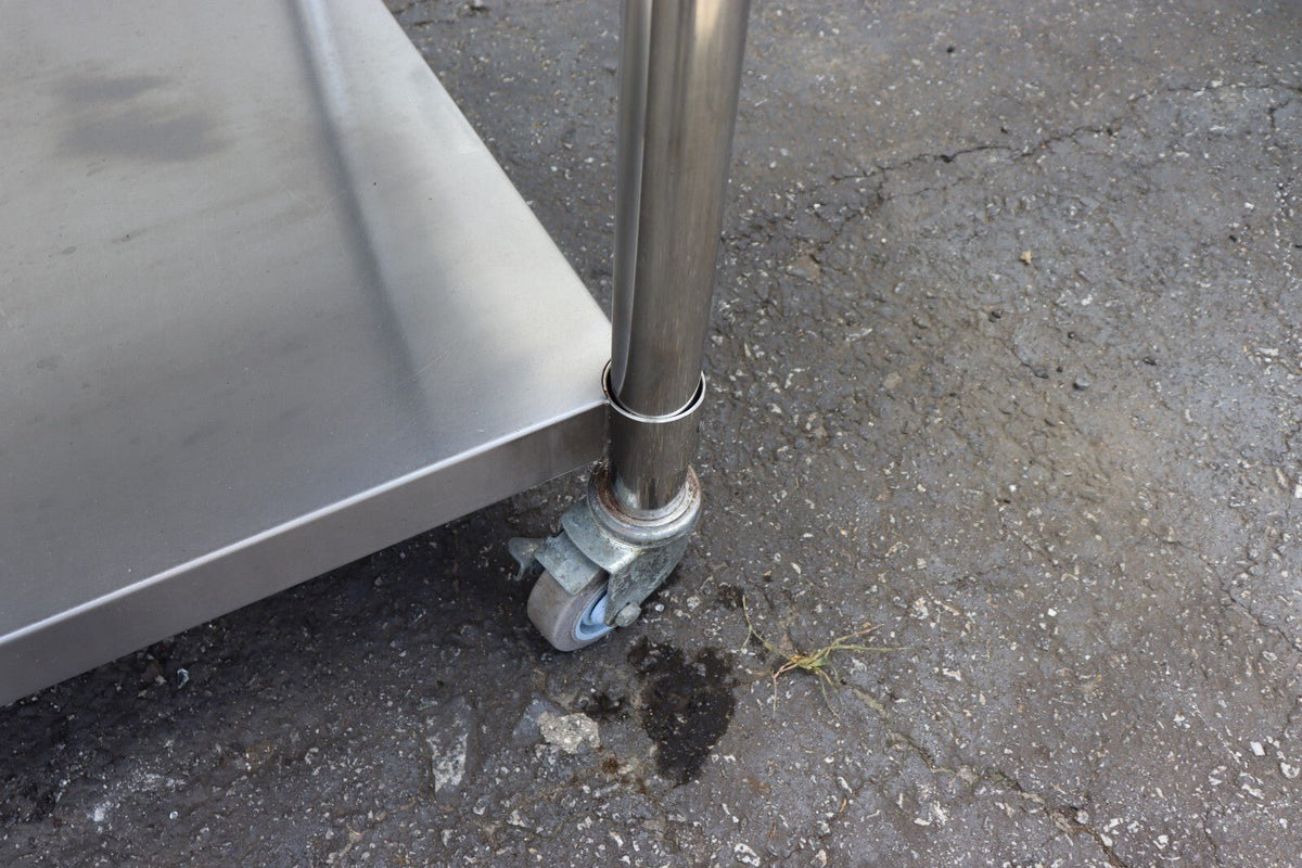 Klinger's PES-3048 48" Stainless Steel Equipment Stand, w/ Casters, Used - NMB Restaurant Equipment